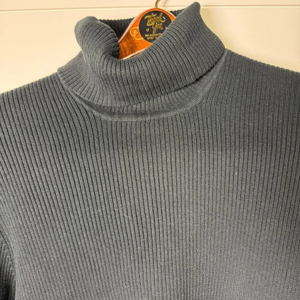 IVY- Black Ribbed Turtleneck Size Large